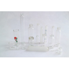 Botella del frasco cristal cosmético claro y ámbar por el tubo de vidrio neutro